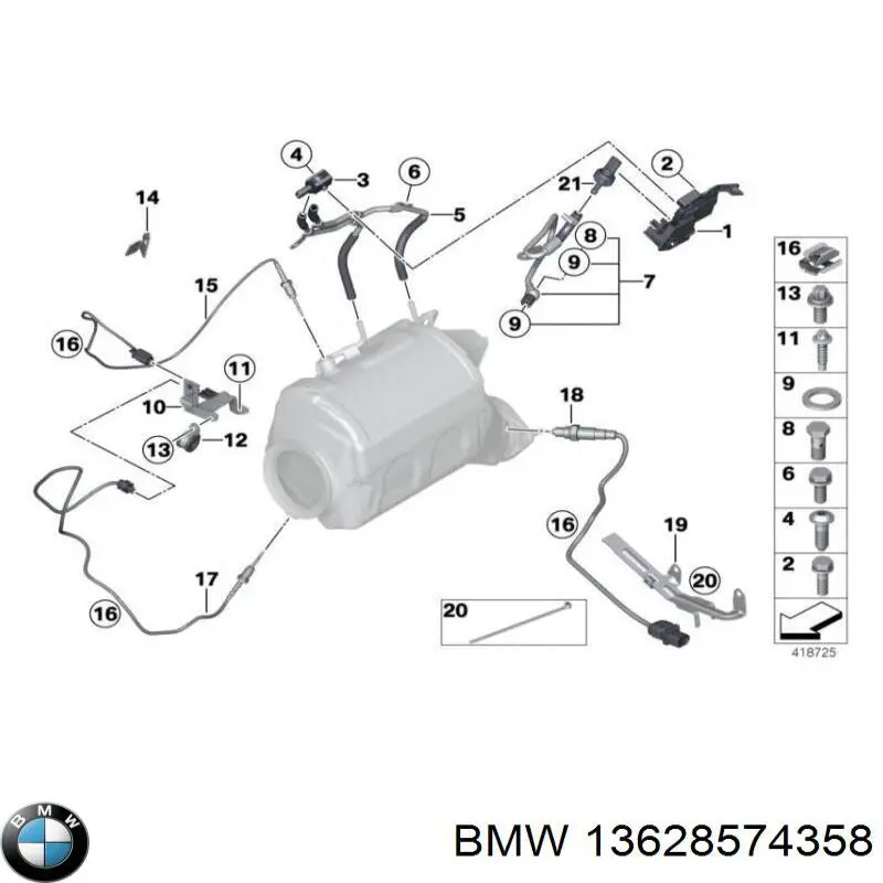 Датчик температуры выхлопных газов  до катализатора BMW 13628574358 цена, от 114.17 USD