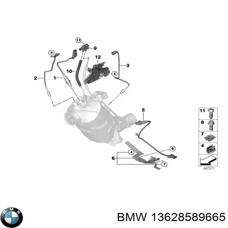 Sonda lambda, sensor de oxigênio até o catalisador para BMW X4 (G02, F98)
