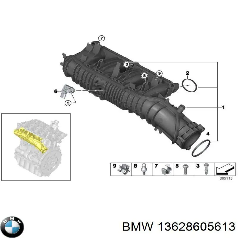 Датчик абсолютного давления в коллекторе BMW 13628605613 цена, от 31.08 USD