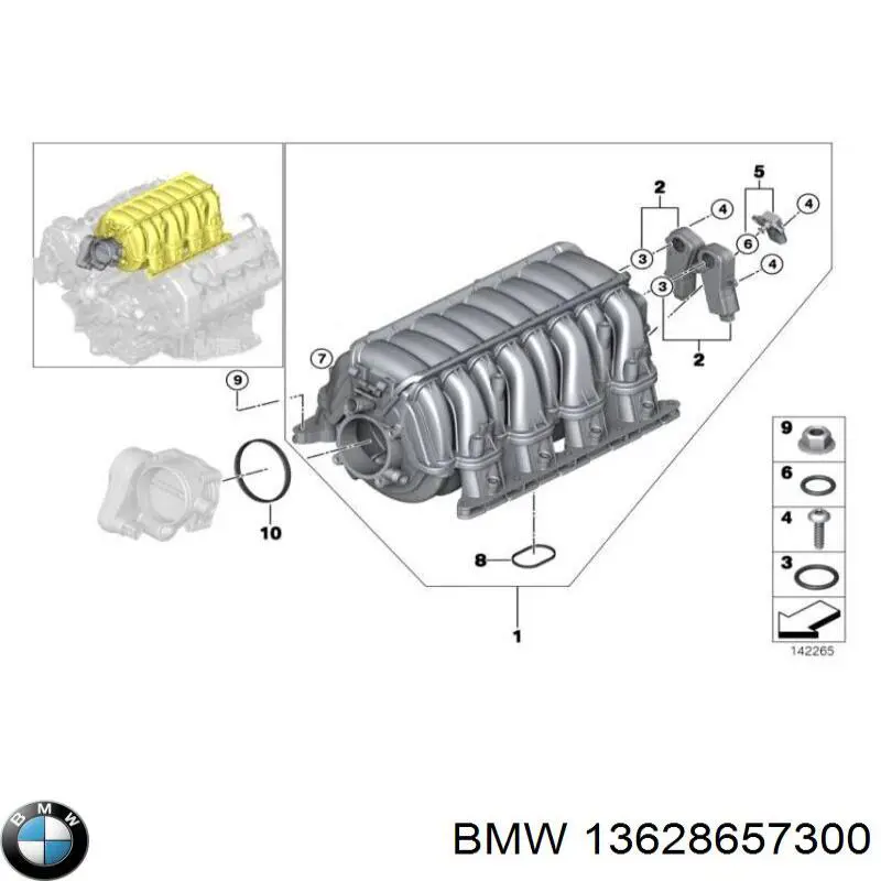Датчик абсолютного давления 13628657300 BMW