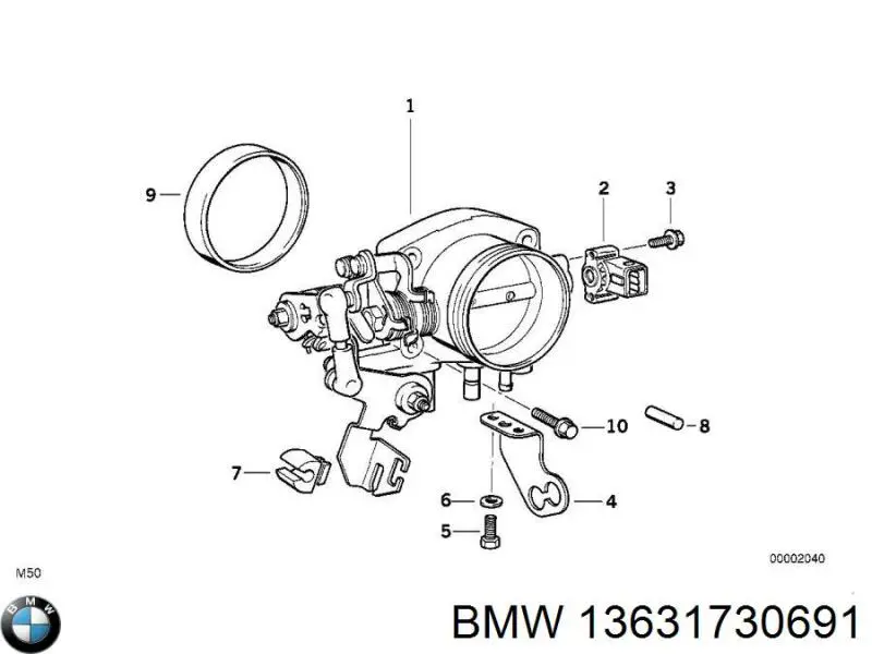 13631730691 BMW датчик положения дроссельной заслонки (потенциометр)