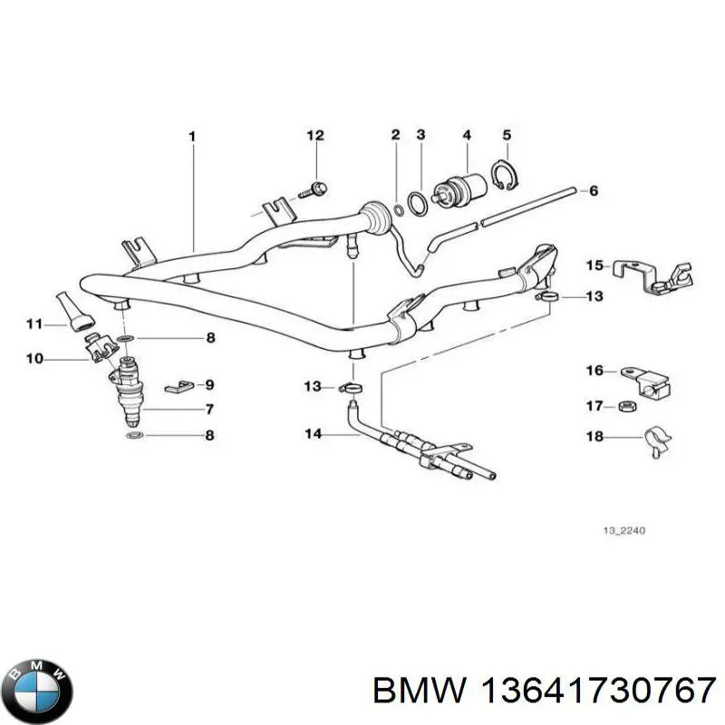 Кольцо (шайба) форсунки инжектора посадочное BMW 13641730767