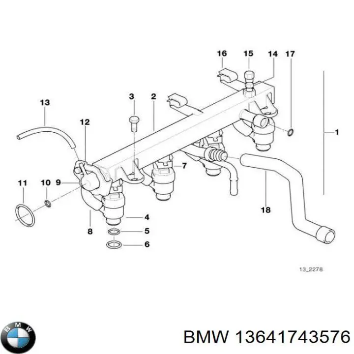 13641743576 BMW кольцо (шайба форсунки инжектора посадочное)
