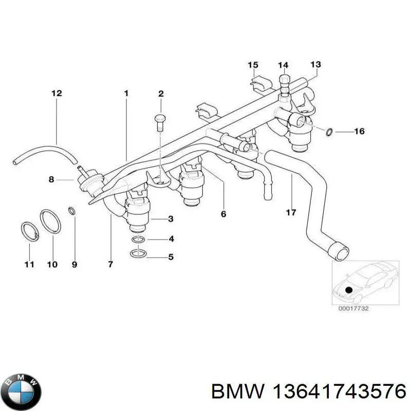 Кільце форсунки інжектора, посадочне 13641743576 BMW