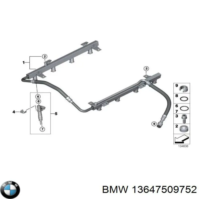 Кольцо (шайба) форсунки инжектора посадочное BMW 13647509752