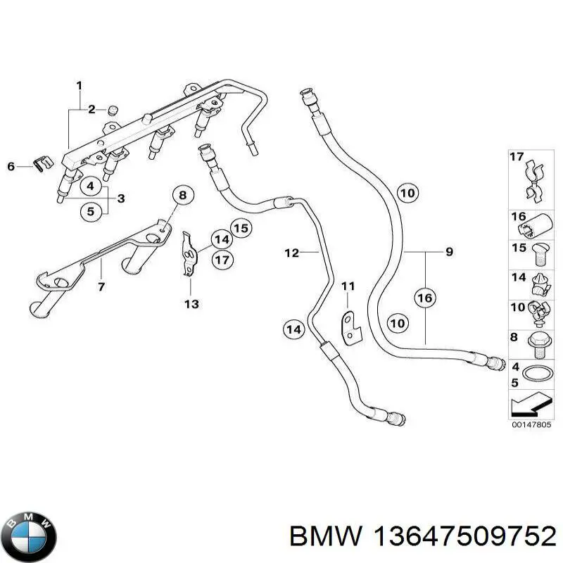 Кільце форсунки інжектора, посадочне 13647509752 BMW