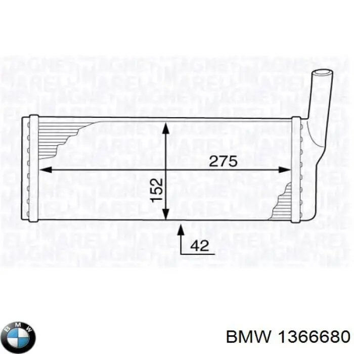 Радиатор печки (отопителя) BMW 1366680 цена, от 22.46 USD