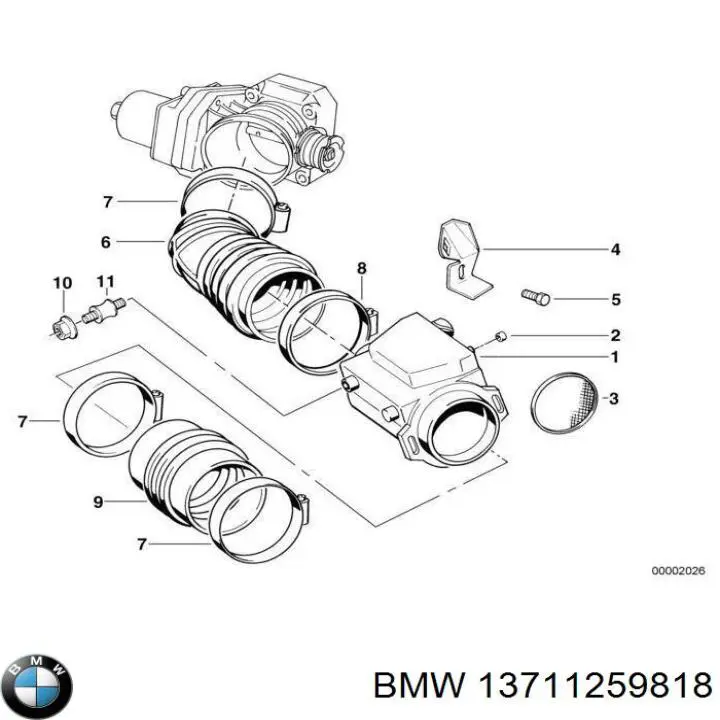 13711259818 BMW хомут глушителя задний