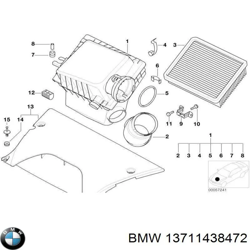 Гофра расходомера воздуха BMW 13711438472 цена, от 71.59 USD