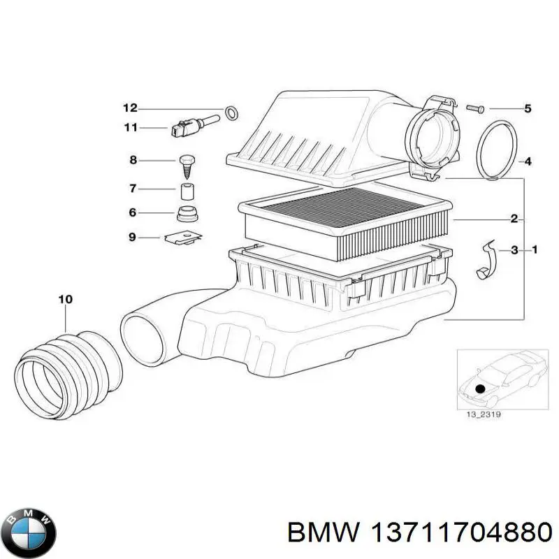 Купить 13711704880 BMW Корпус воздушного фильтра