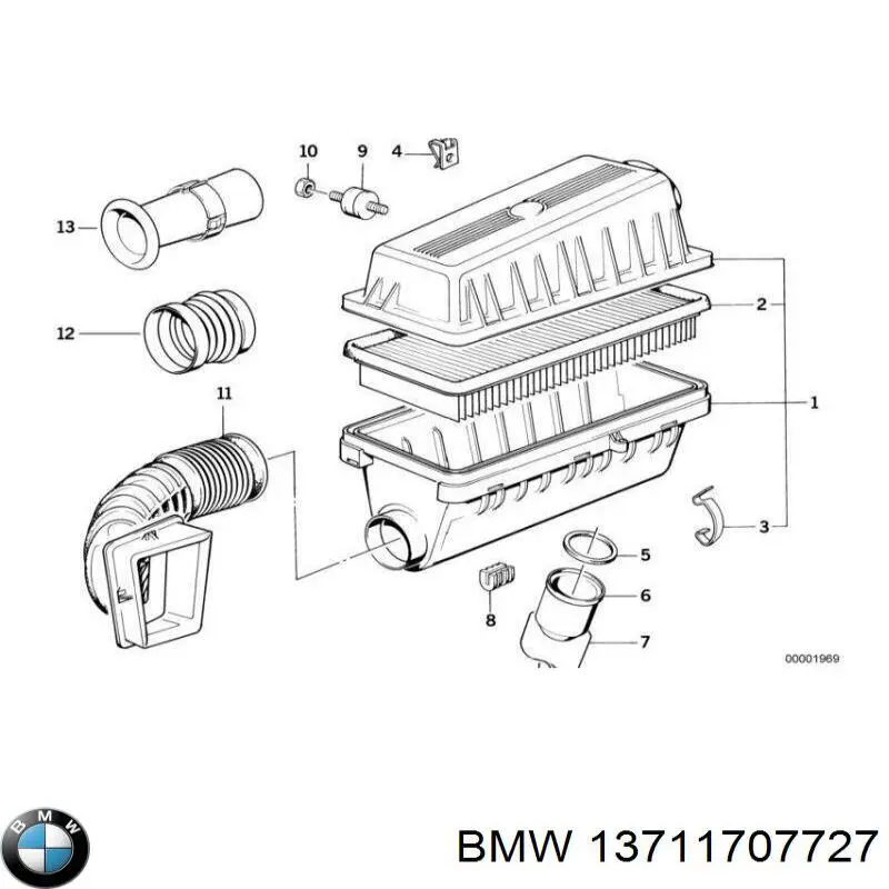 Caixa de filtro de ar para BMW 7  E32