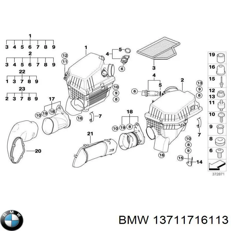 Защелка (скоба) корпуса воздушного фильтра 13711716113 BMW