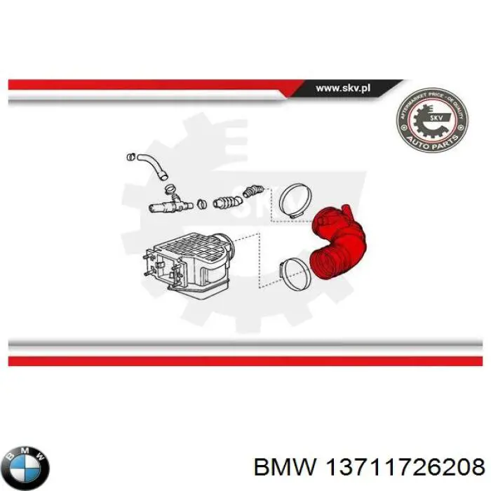 13711726208 BMW Патрубок воздушный, выход воздушного фильтра