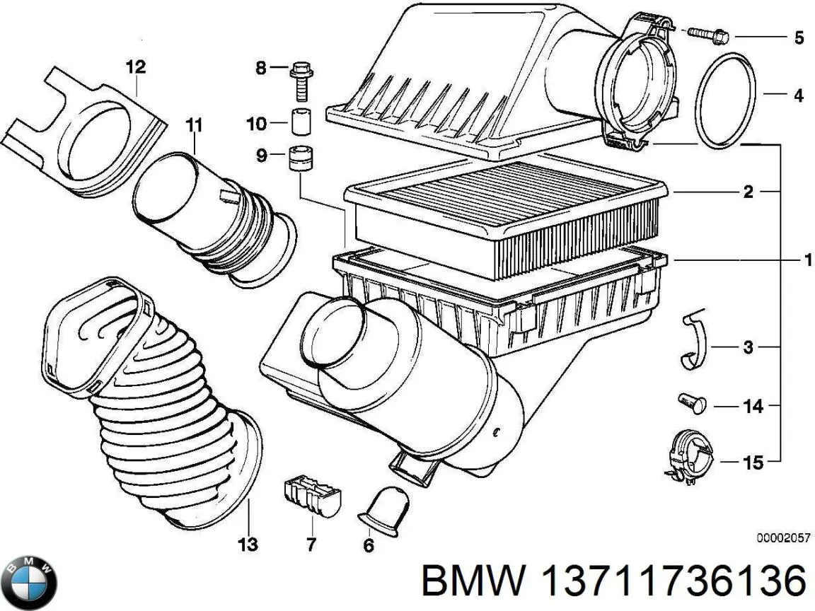 Корпус воздушного фильтра 13711736136 BMW