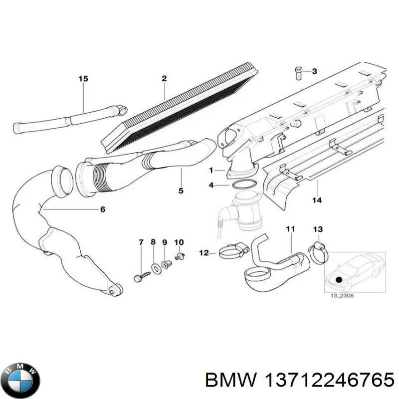 13712246765 BMW Воздухозаборник воздушного фильтра