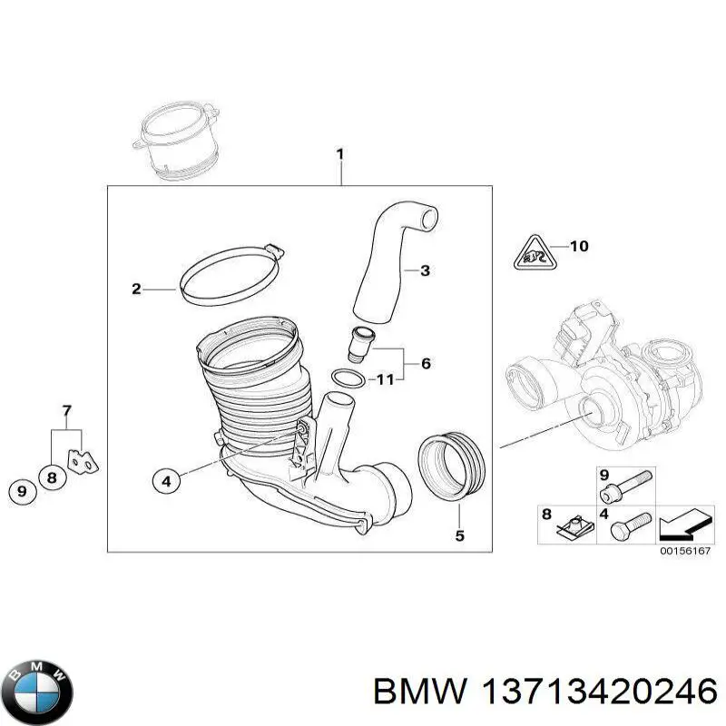 Патрубок расходомера воздуха 13713420246 BMW