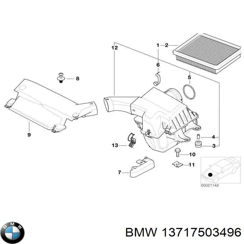 Корпус воздушного фильтра 13717503496 BMW