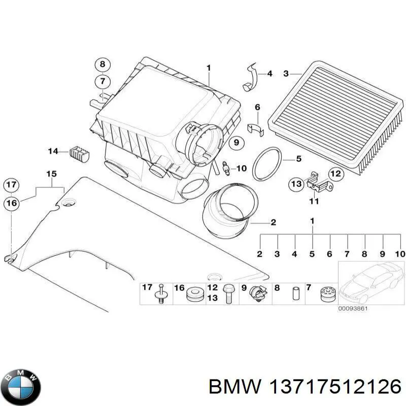 Корпус воздушного фильтра 13717512126 BMW