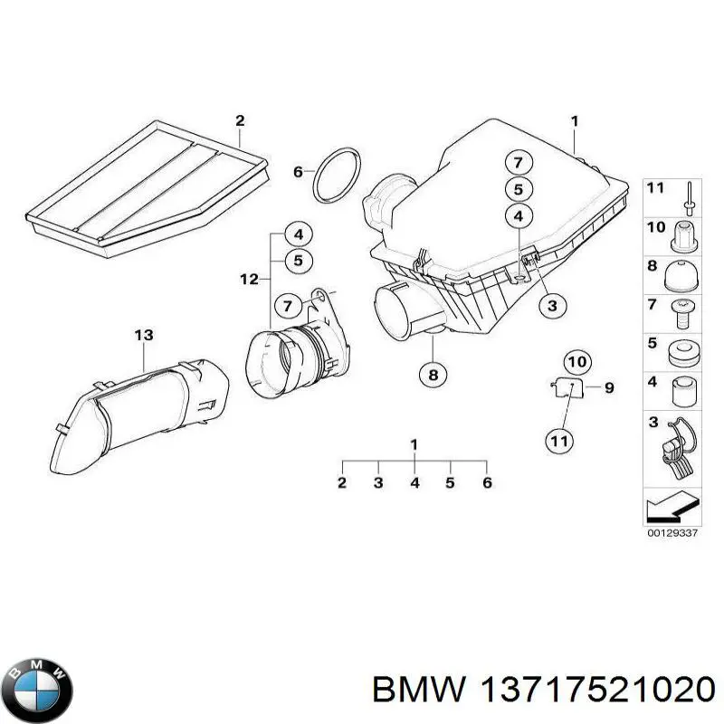 13717521020 BMW caixa de filtro de ar