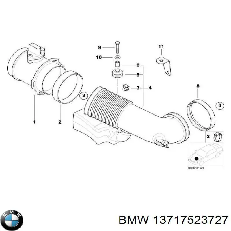 Патрубок расходомера воздуха 13717523727 BMW