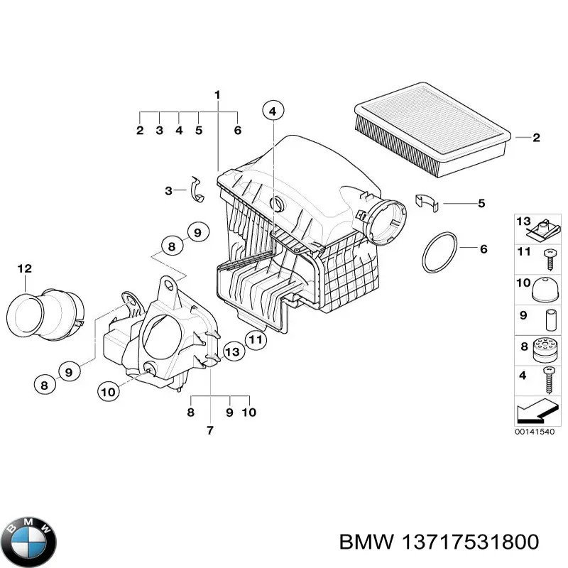 13717531800 BMW caixa de filtro de ar