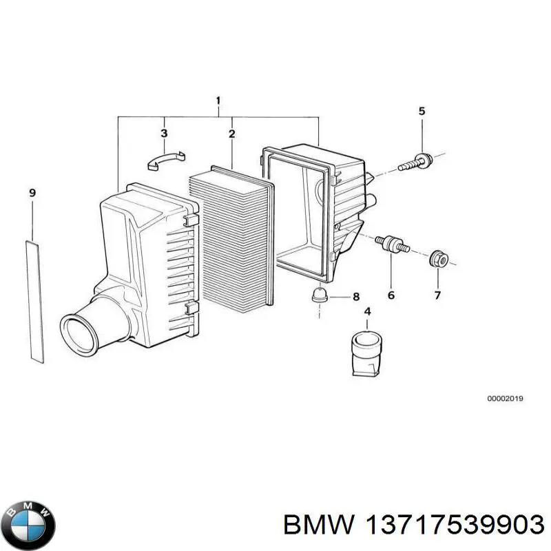 Подушка корпуса воздушного фильтра BMW 13717539903