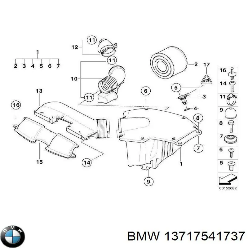 Купить 13717541737 BMW Патрубок воздушный, вход в резонатор