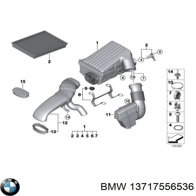 13717556536 BMW Хомут глушителя задний