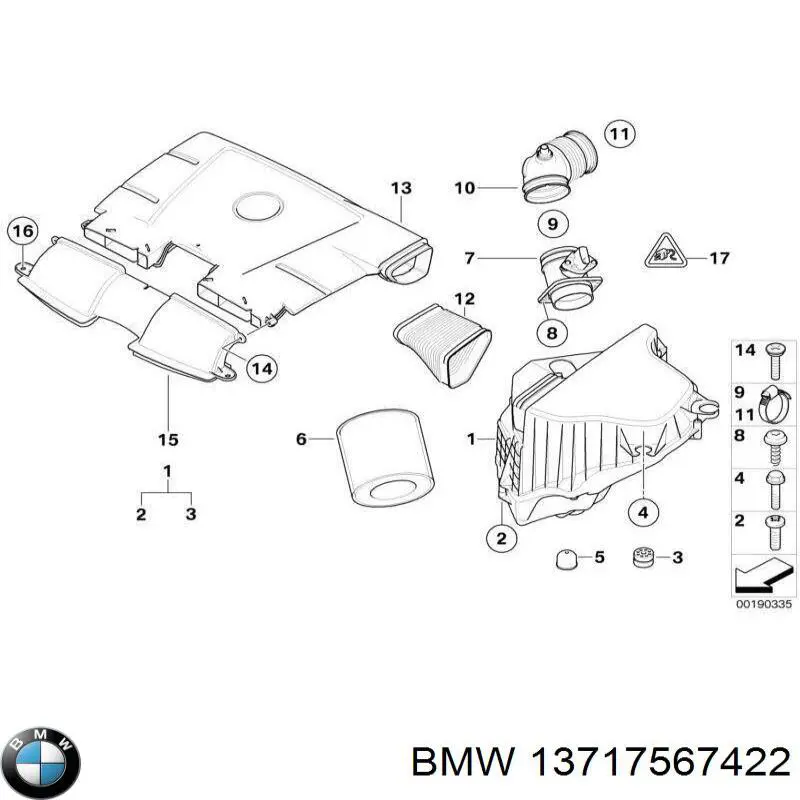 13717567422 BMW caixa de filtro de ar
