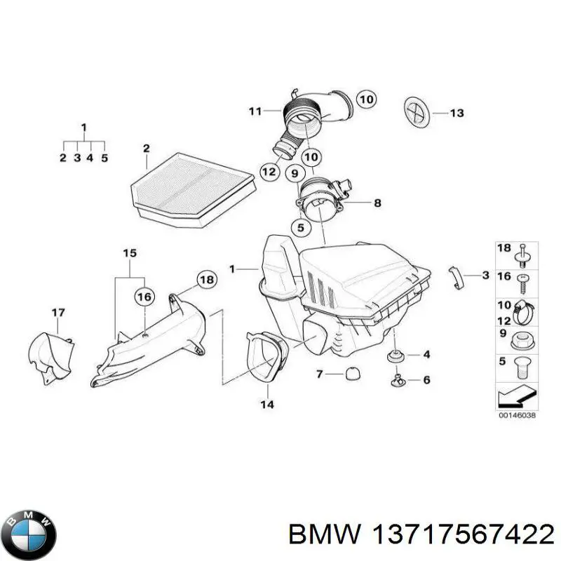 Корпус воздушного фильтра в сборе BMW 13717567422 цена, от 180.54 USD