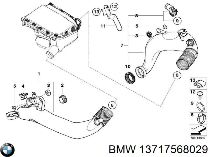 Кольцо приемной трубы глушителя 13717568029 BMW