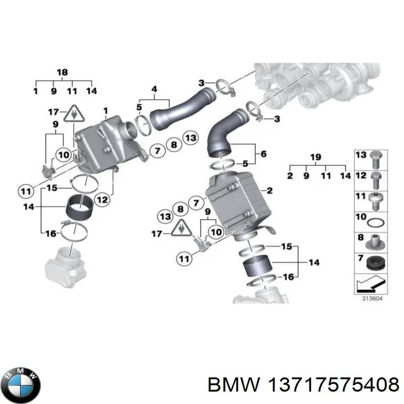 13717575408 BMW Патрубок интеркуллера