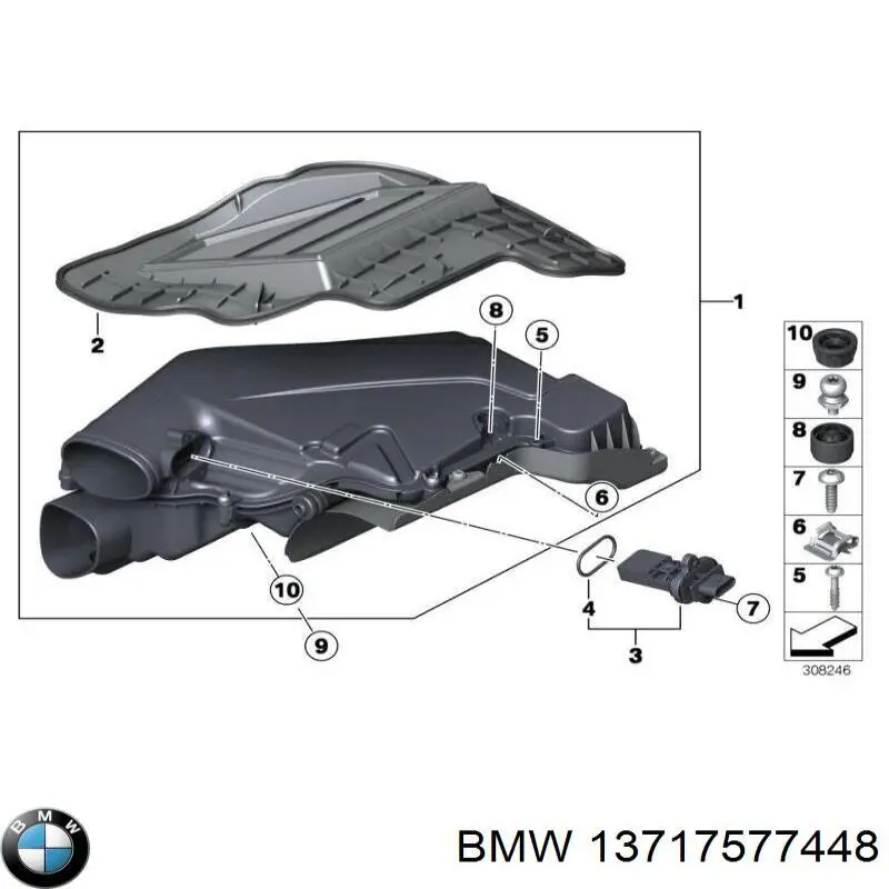 Корпус воздушного фильтра BMW 13717577448