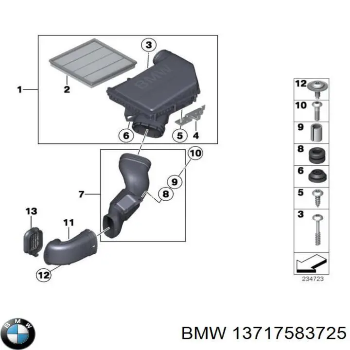 13717583725 BMW caixa de filtro de ar