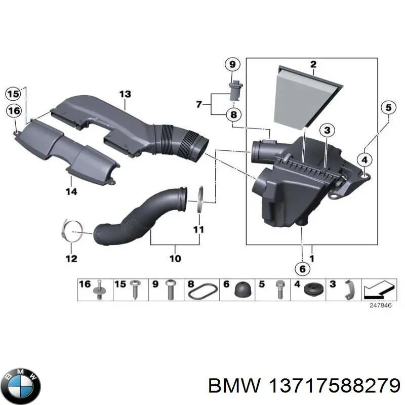 Cano derivado de ar, entrada de filtro de ar para BMW X1 (E84)