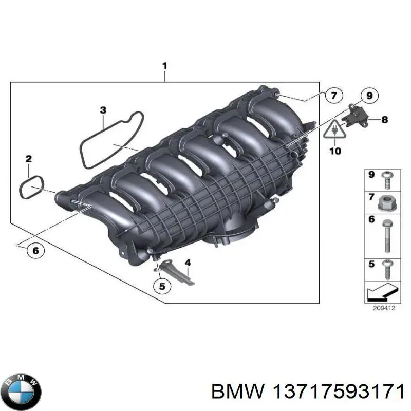 Шланг/патрубок интеркуллера BMW 13717593171 цена, от 14.25 USD