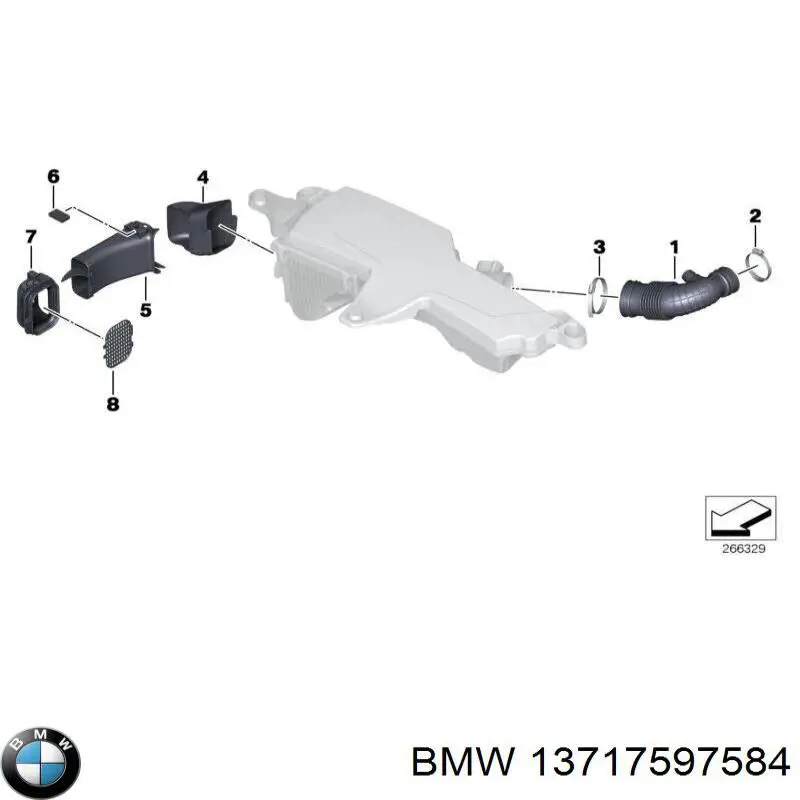 Патрубок воздушный BMW 13717597584