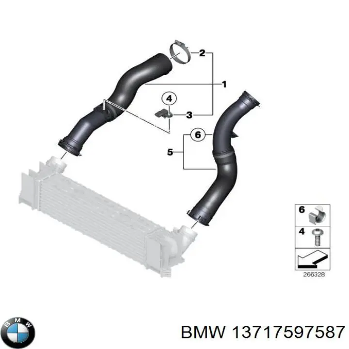 13717597587 BMW mangueira (cano derivado esquerda de intercooler)