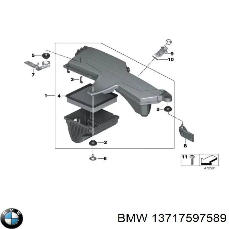 Корпус воздушного фильтра BMW 13717597589