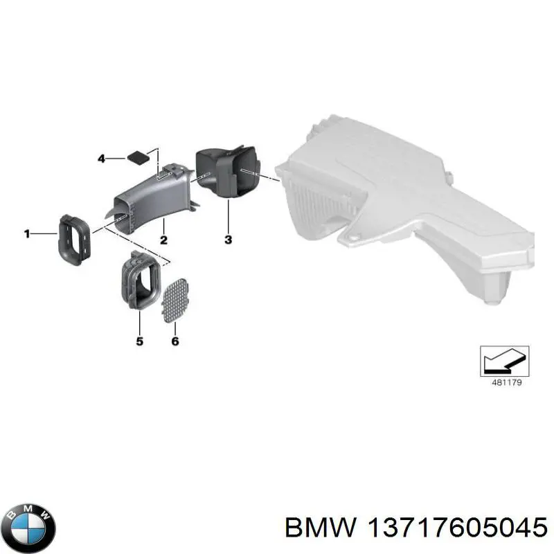 Патрубок повітряний, вхід повітряного фільтра 13717605045 BMW