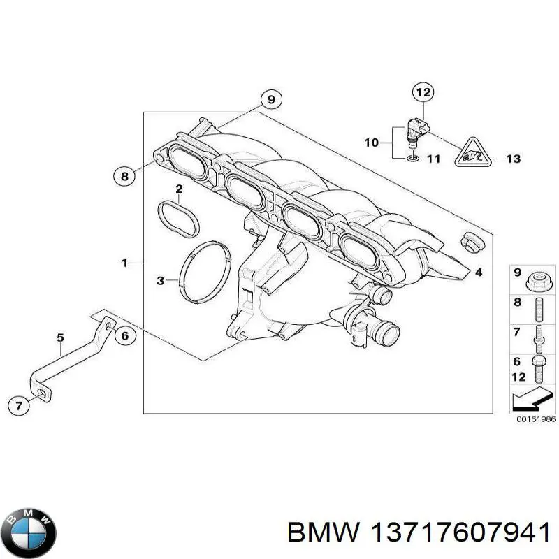 Шланг (патрубок) интеркуллера левый BMW 13717607941