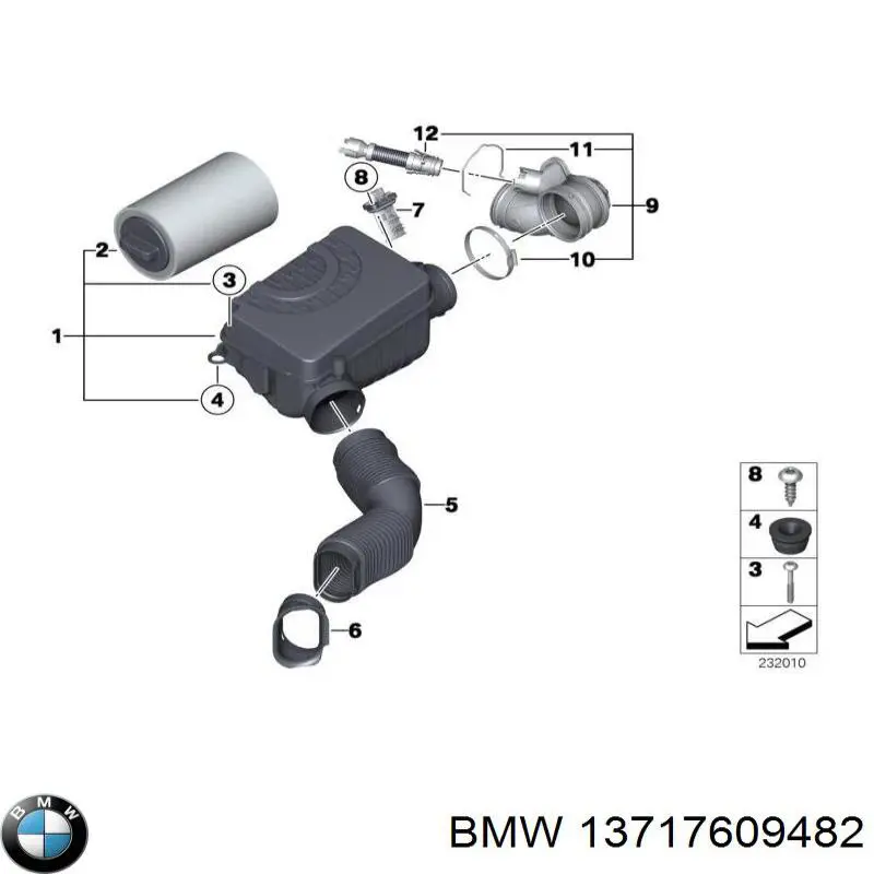 Корпус воздушного фильтра в сборе BMW 13717609482 цена, от 173.32 USD