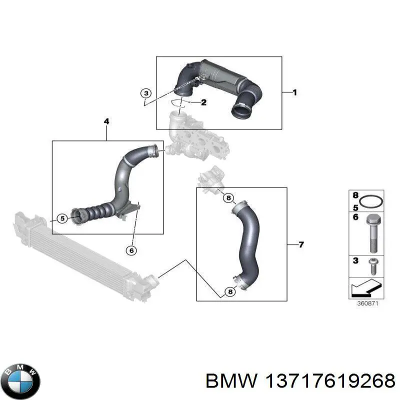 Патрубок воздушный, расходомера воздуха BMW 13717619268