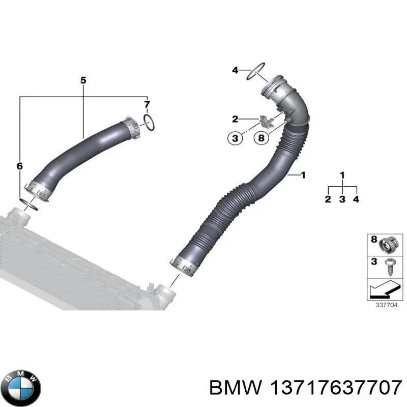 Уплотнительное кольцо (прокладка) патрубка интеркуллера на BMW X3 (F25) купить.