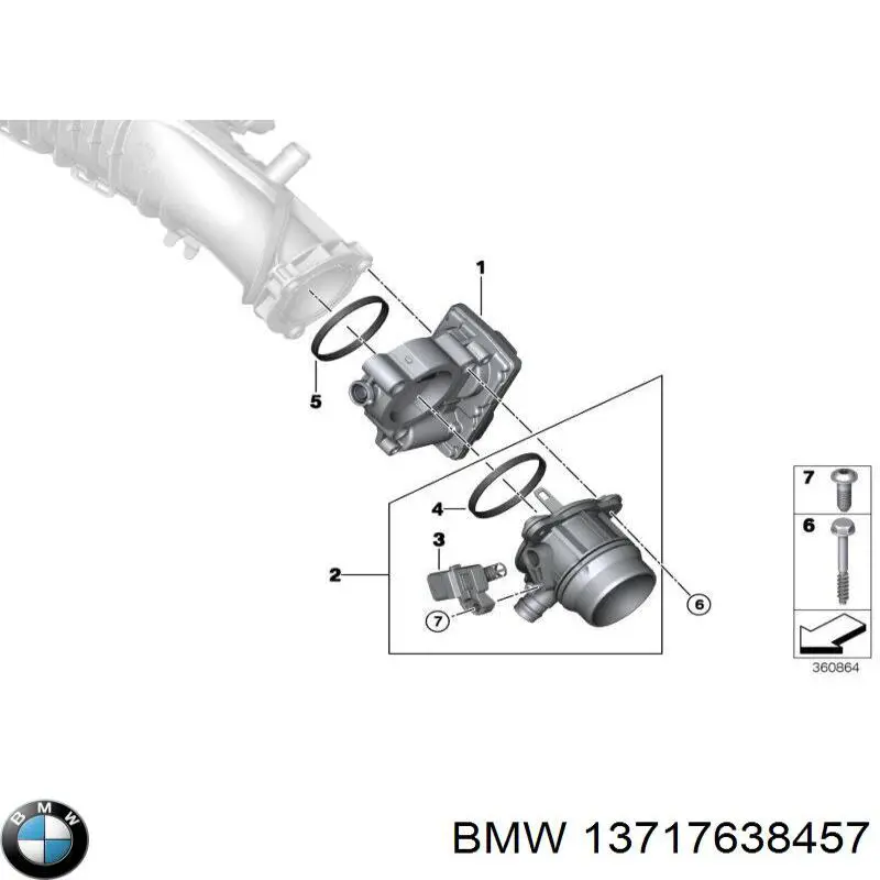 13717638457 BMW Патрубок дроссельный