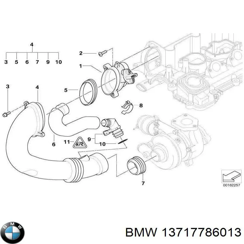 13717786013 BMW Manguito, alimentación de aire original y equivalente