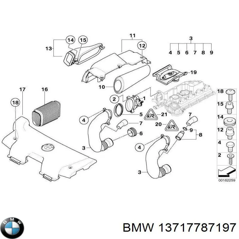Купить 13717787197 BMW Уплотнительное кольцо (прокладка) патрубка интеркуллера