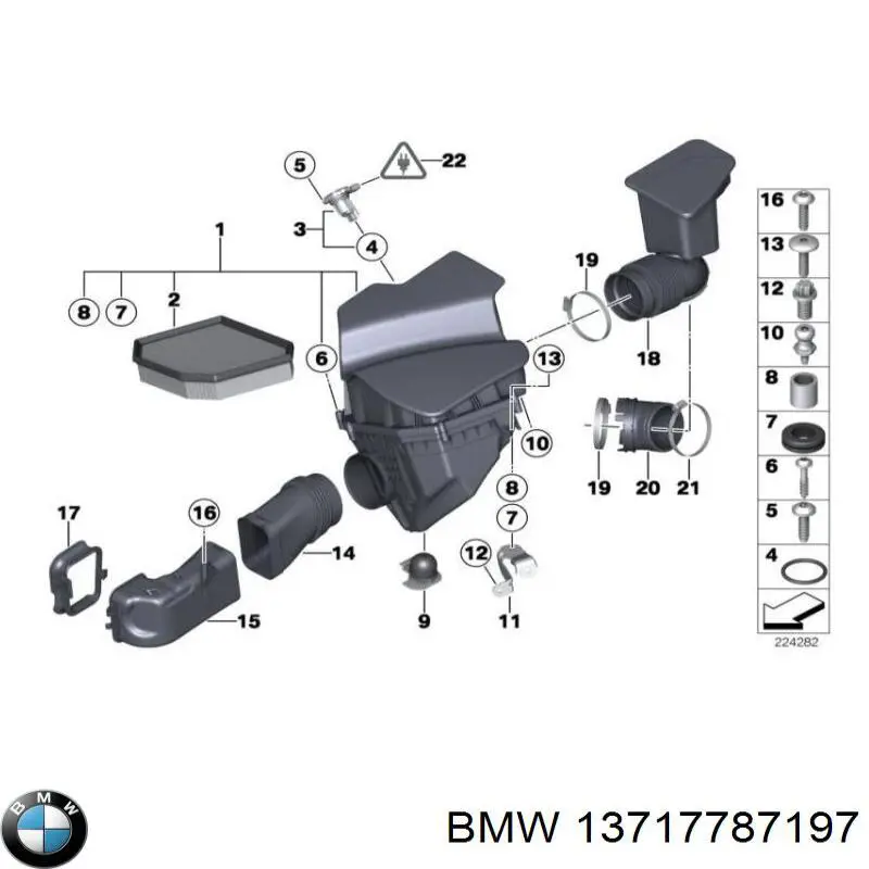 Уплотнительное кольцо (прокладка) патрубка интеркуллера BMW 13717787197