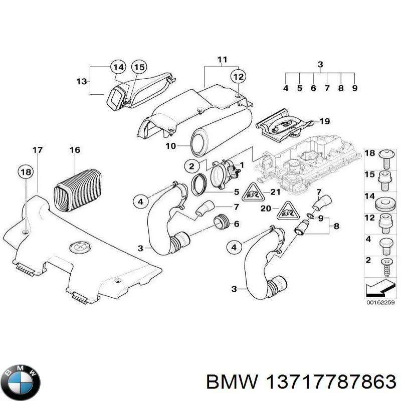 Патрубок воздушный BMW 13717787863