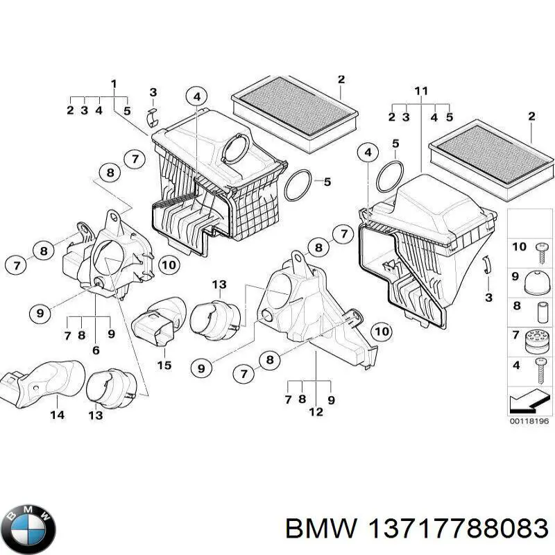 13717788083 BMW корпус воздушного фильтра правый